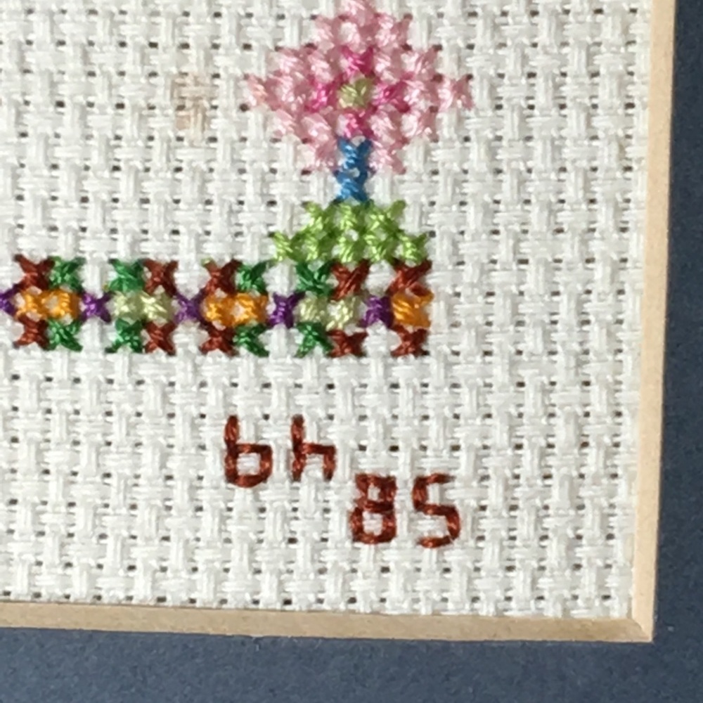 Vtg Cross Stitch Sampler Bless This House Framed - Picture 4 of 8